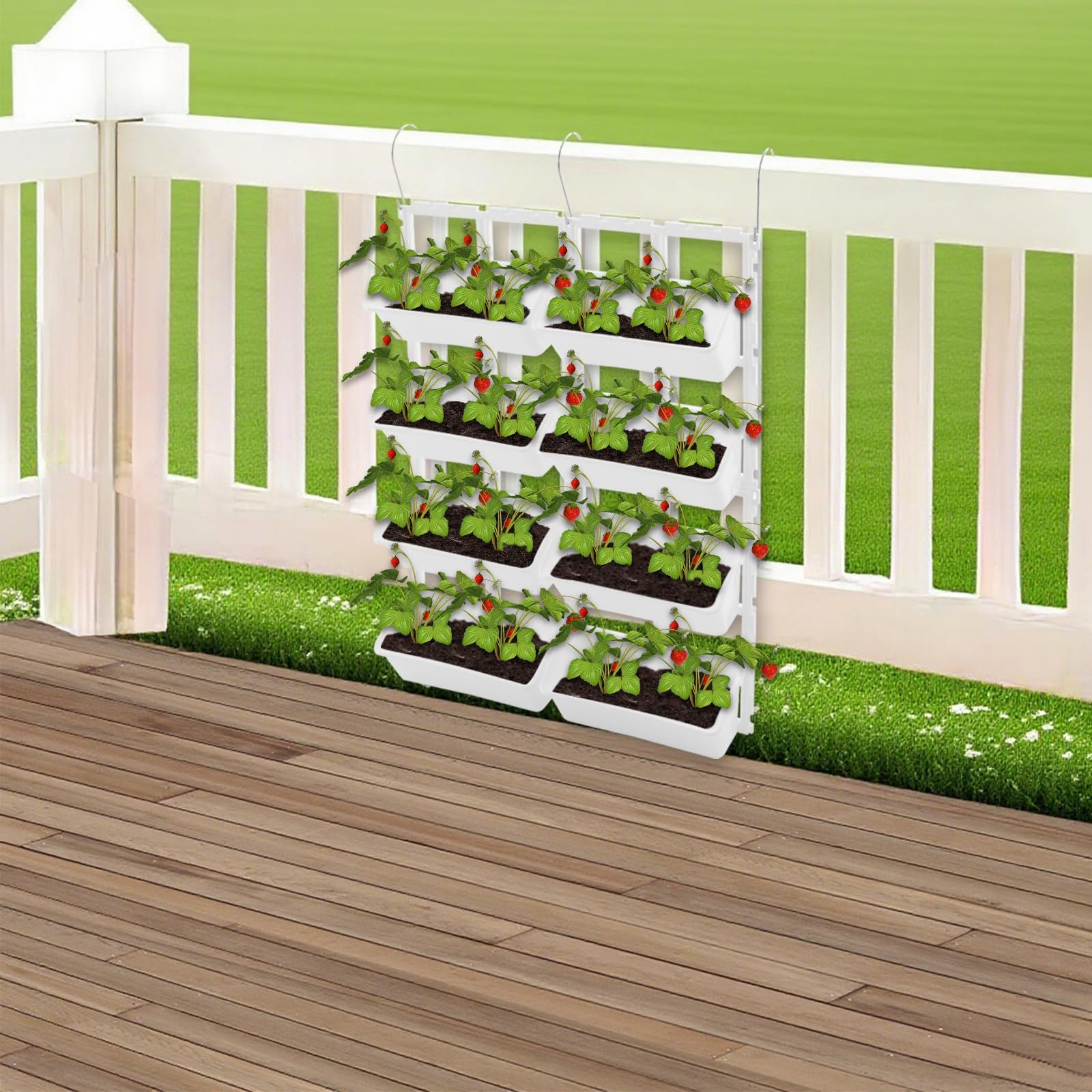 Сумка для рослин настінна вертикальна 8 кишень 67 x 106 см біла, фото №7 Сумка для рослин настінна вертикальна 8 кишень 67 x 106 см біла, фото №7