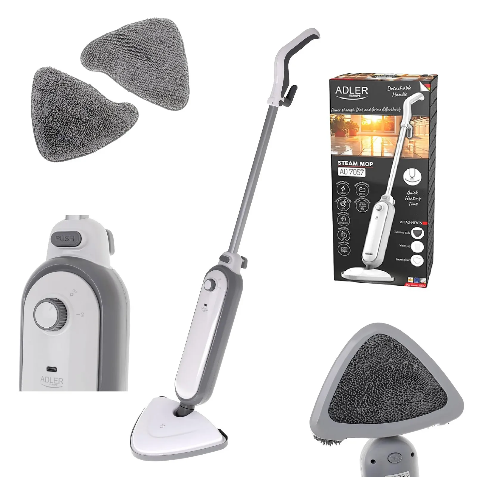 Парова швабра ADLER AD 7057 1300 W Біла, фото №10