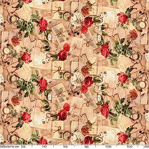 Скатертина-клейонка ANRO Country House Roses Letters кругла 120 см synthetic.ua - Фото 1