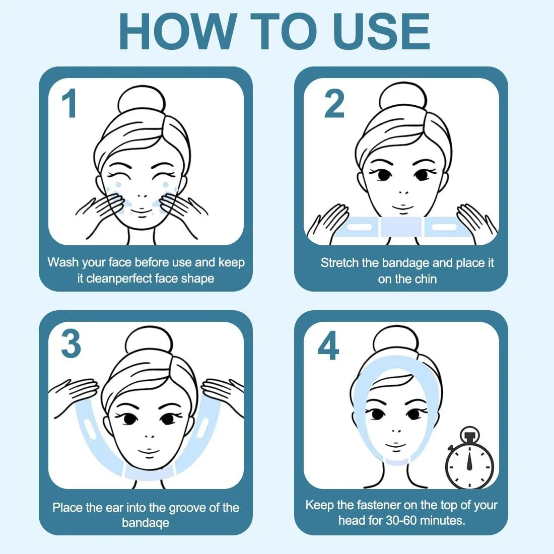 Маска V CATOR для обличчя Багаторазова V-подібна маска від другого підборіддя, фото №4