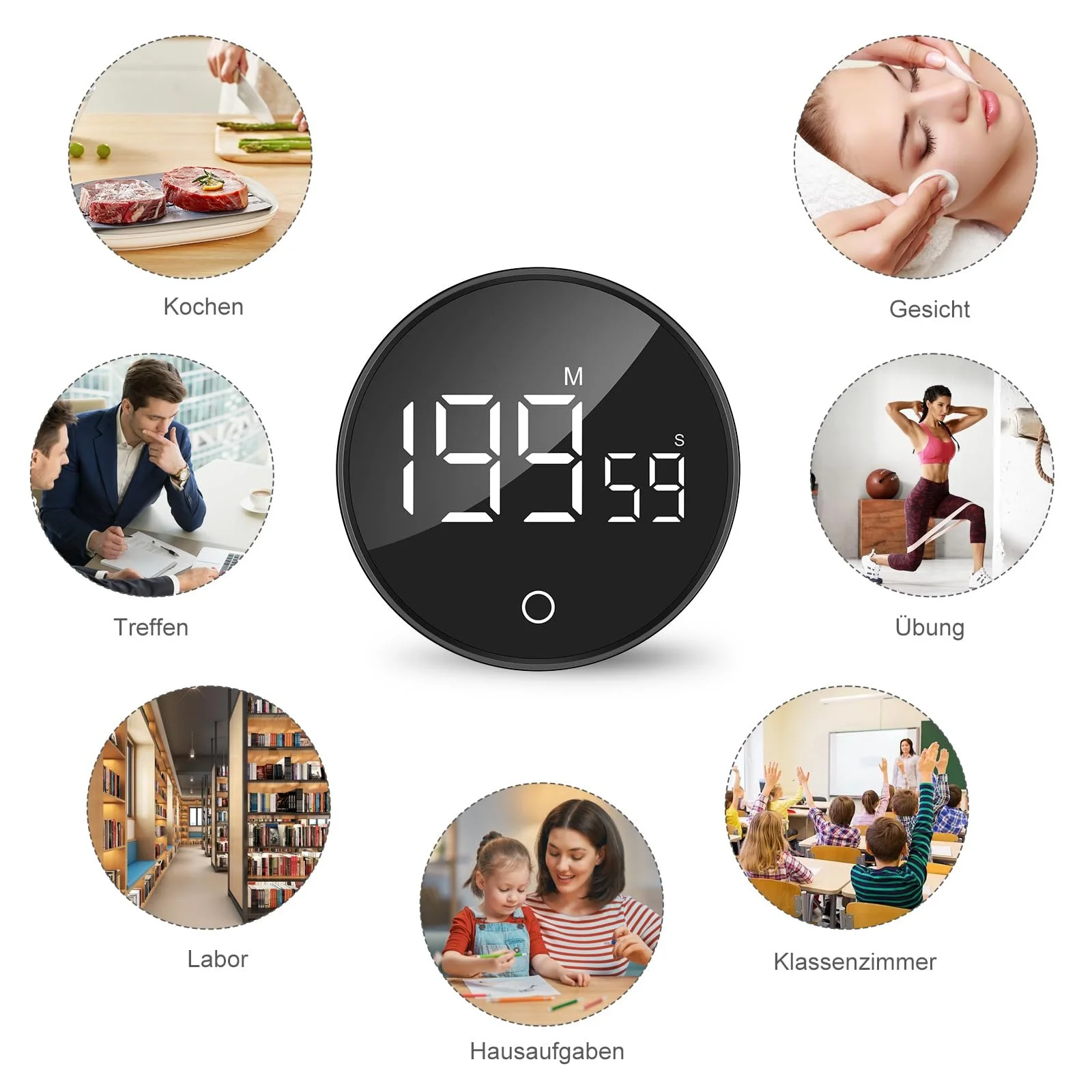 Кухонный таймер Rotary Timer Магнитный Цифровой Визуальный 3 уровня громкости, фото №5 Кухонный таймер Rotary Timer Магнитный Цифровой Визуальный 3 уровня громкости, фото №5