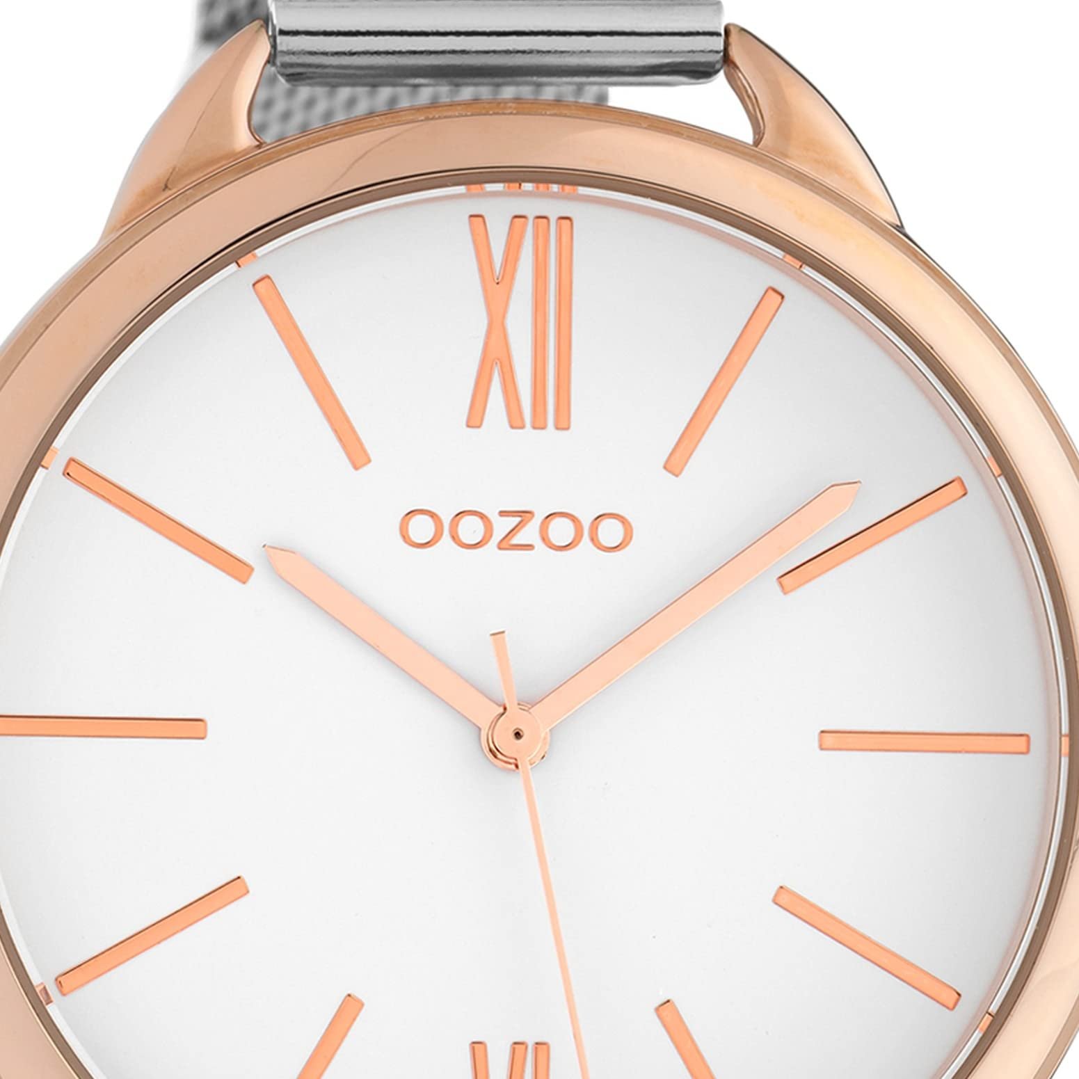 Женские часы Oozoo C10133 с миланским металлическим ремешком из нержавеющей стали 45 мм Розовый / Белый / Серебряный, Розовое золото-белый, розовое золото, Браслет, фото №2 Женские часы Oozoo C10133 с миланским металлическим ремешком из нержавеющей стали 45 мм Розовый / Белый / Серебряный, Розовое золото-белый, розовое золото, Браслет, фото №2