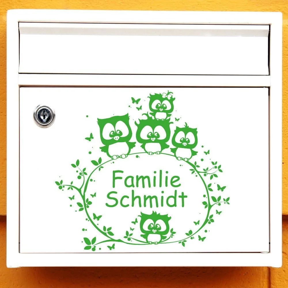 Наклейка для почтового ящика Wandtattoo-Loft Five Owls on a Branch Прозрачная 20 x 21 см, фото №4