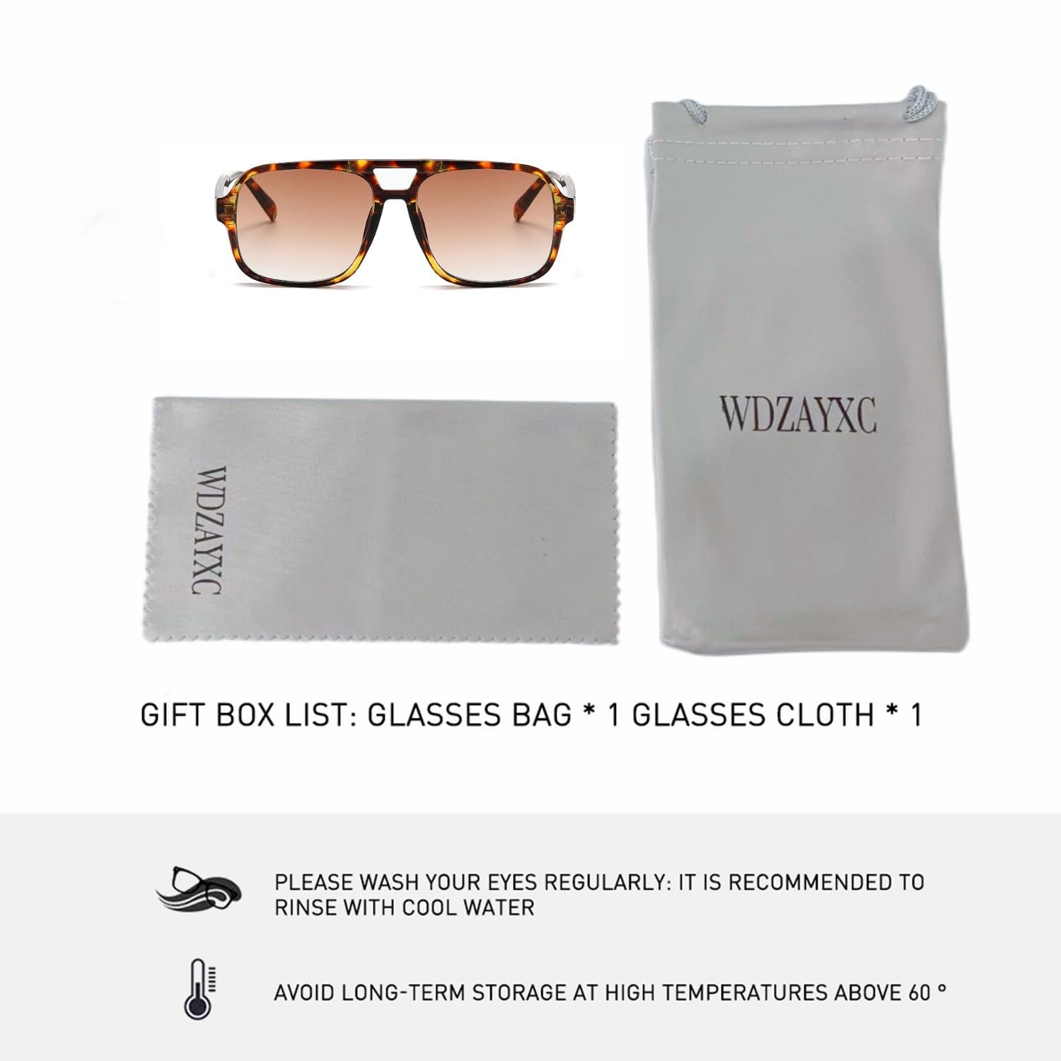 Сонцезахисні окуляри Ретро WDZAYXC Великі для чоловіків та жінок, фото №4