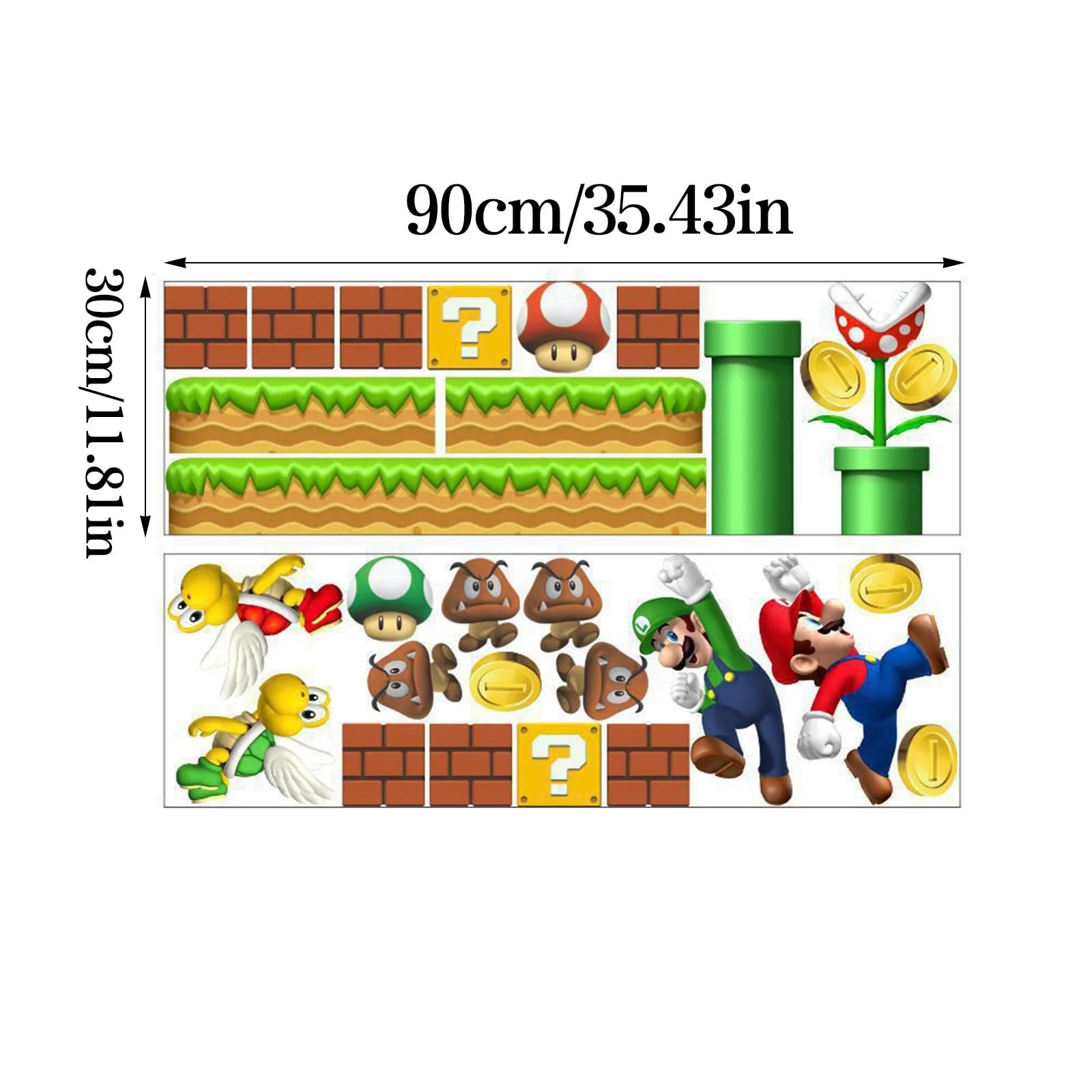 Наклейки на стіну WlsqDE Mario 3D 30 x 90 см 2 шт., фото №2 Наклейки на стіну WlsqDE Mario 3D 30 x 90 см 2 шт., фото №2