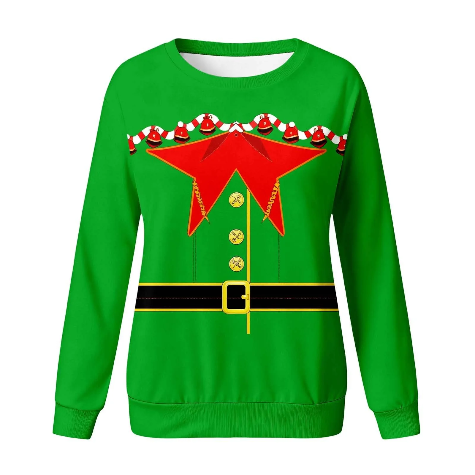 Різдвяний світшот для дітей, з довгими рукавами, з мультяшним принтом, з круглим вирізом, фото №2