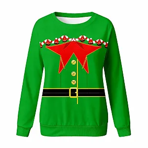 Різдвяний світшот для дітей, з довгими рукавами, з мультяшним принтом, з круглим вирізом synthetic.ua - Фото 1