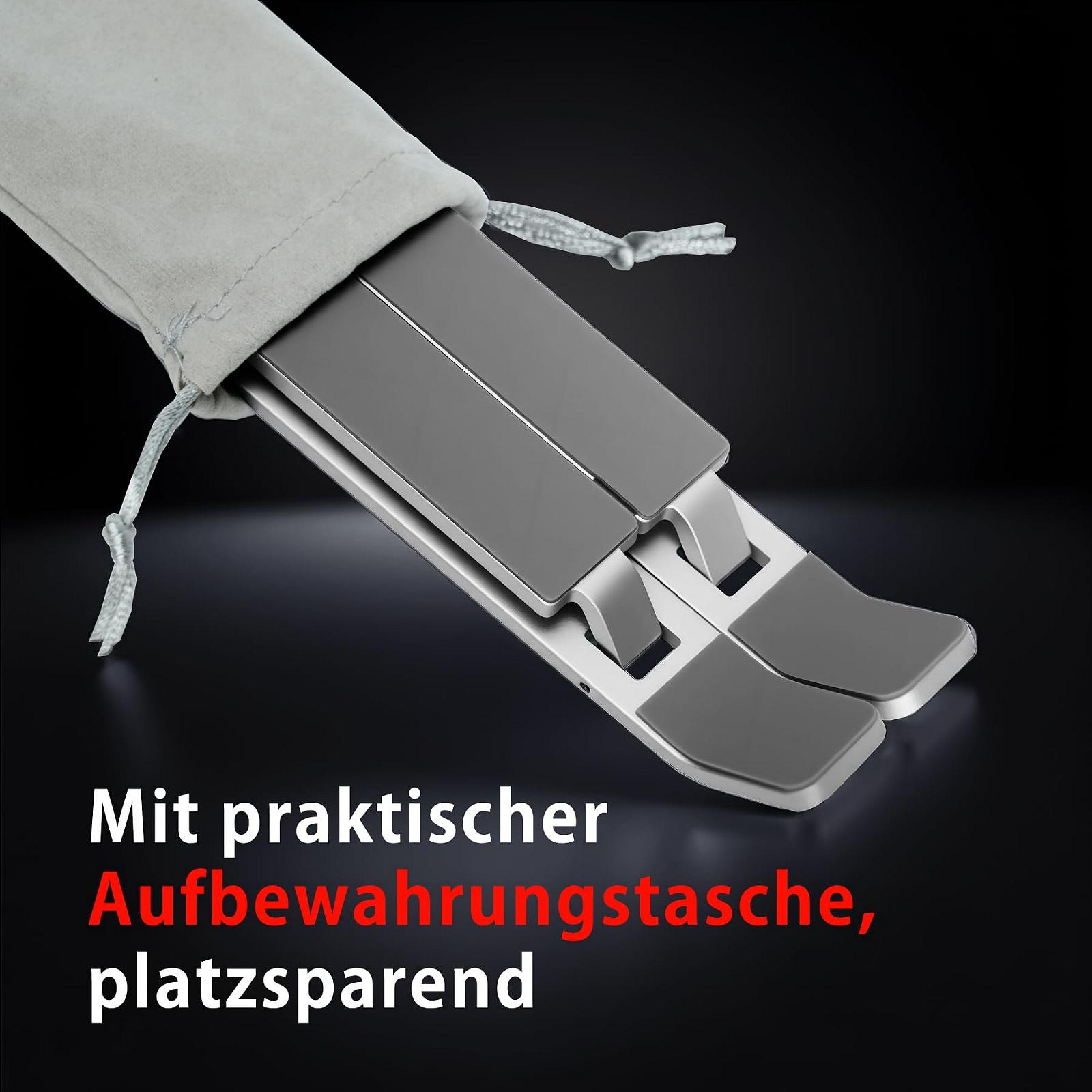 Підставка для ноутбука, охолоджуюча підставка для комп'ютера, 6 регульованих кутів, алюмінієва, складна, портативна, фото №2 Підставка для ноутбука, охолоджуюча підставка для комп'ютера, 6 регульованих кутів, алюмінієва, складна, портативна, фото №2