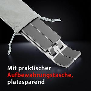 Подставка для ноутбука, охлаждающая подставка для компьютера, 6 регулируемых углов, алюминиевая, складная, портативная, настольная подставка для ноутбука, совместима с ноутбуками 10-15,6 дюймов, планшетами, iPad, серебристая synthetic.ua - Фото 1