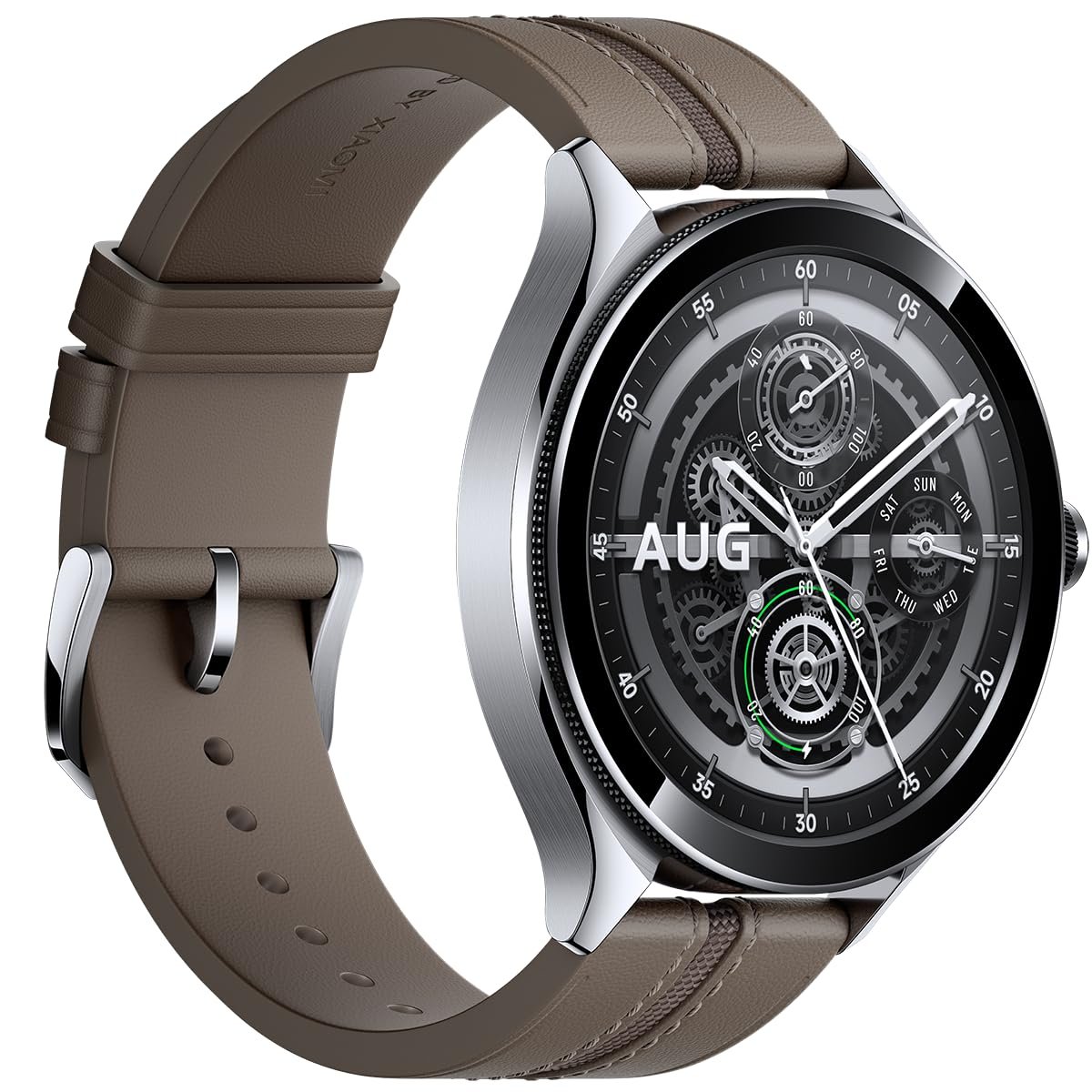 Смарт-годинник Xiaomi Watch 2 Pro Bluetooth® Сріблястий корпус, Коричневий шкіряний ремінець, фото №7