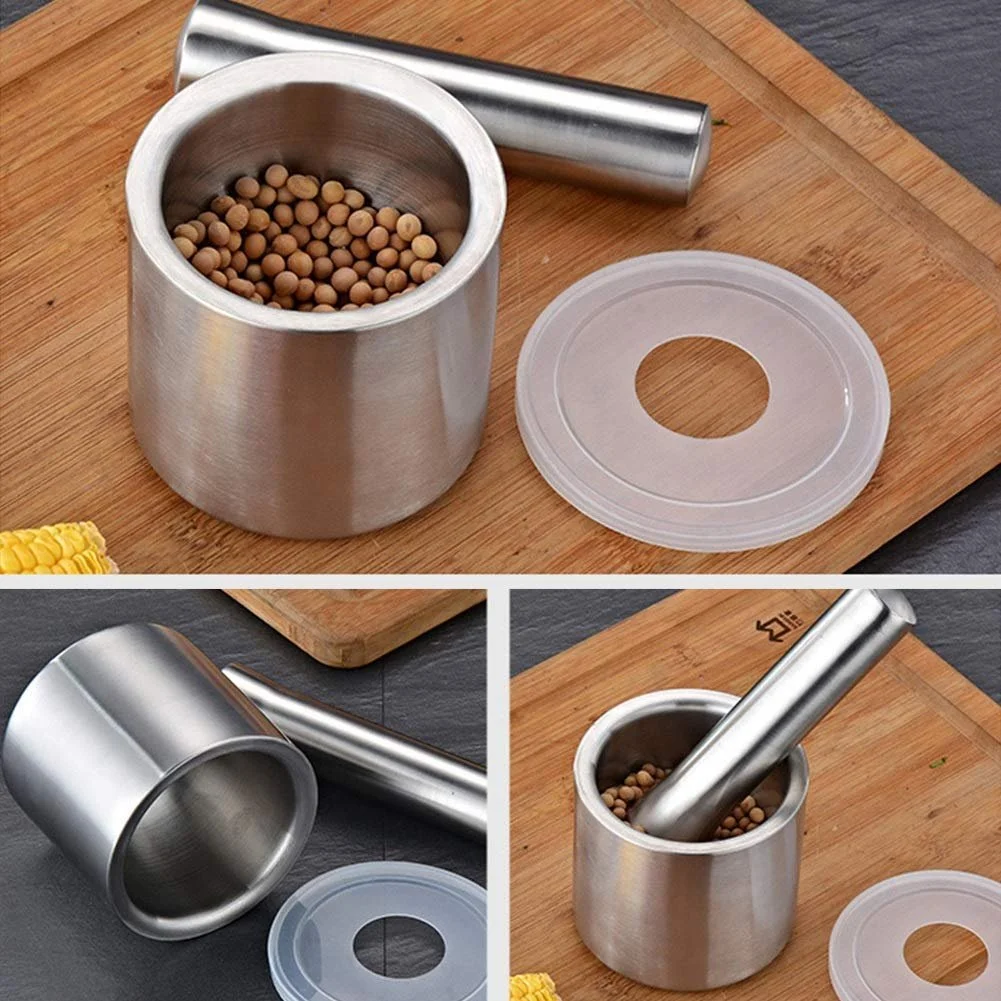 Млин Спецій Ручний Набір для подрібнення часнику з товкачем і ступкою Контейнер Нержавіюча сталь, фото №4