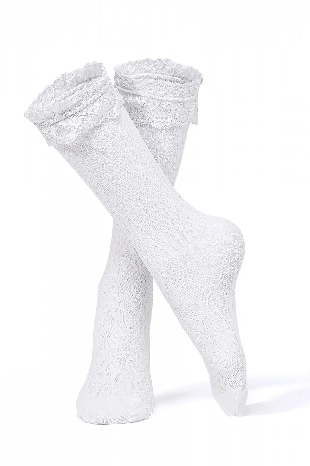 Женские кружевные высокие носки Тонкие носки Белые, фото №2 Женские кружевные высокие носки Тонкие носки Белые, фото №2