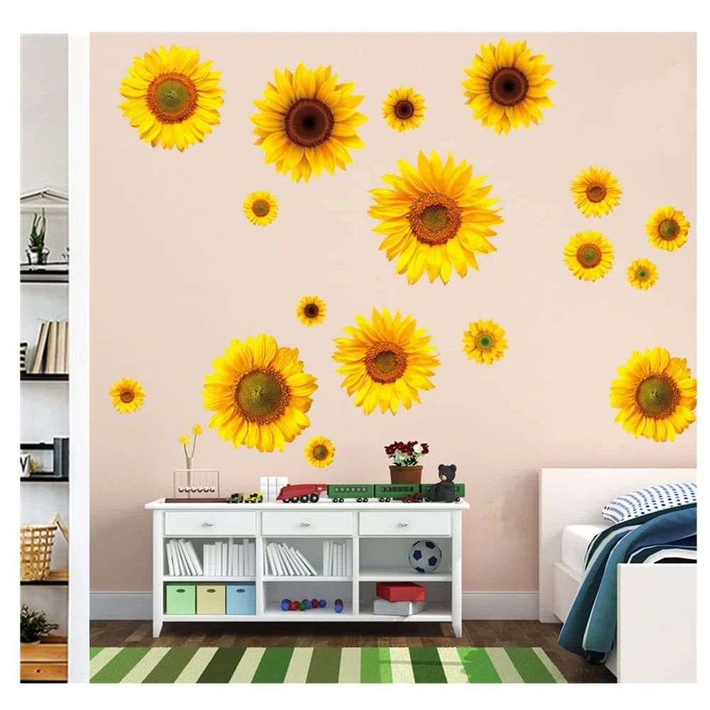 Наклейка на стіну Квіти, дерева, соняшники та метелики для спальні та вітальні, фото №3