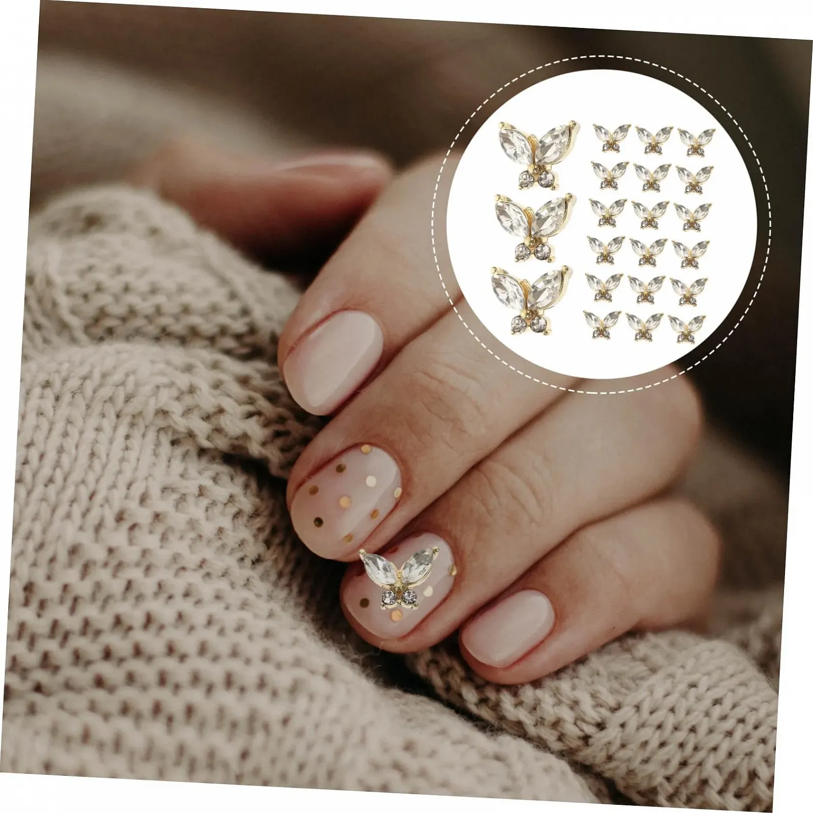 Украшения для ногтей Бабочки FRCOLOR 40шт, фото №5