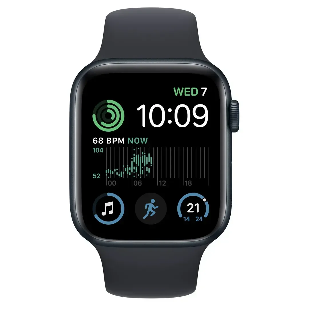 Смарт-годинник Apple Watch SE (2nd Gen) GPS 44mm Aluminum Case Midnight with Midnight Sport Band, фото №3