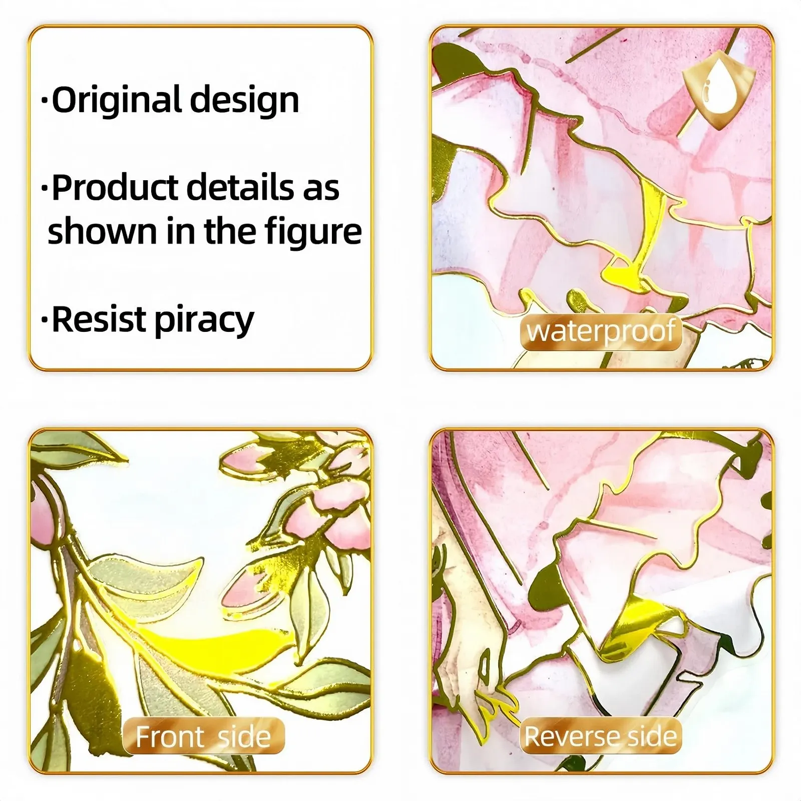 Наклейки на стіну Lekabee Golden Flower Fairy Style_B, фото №5