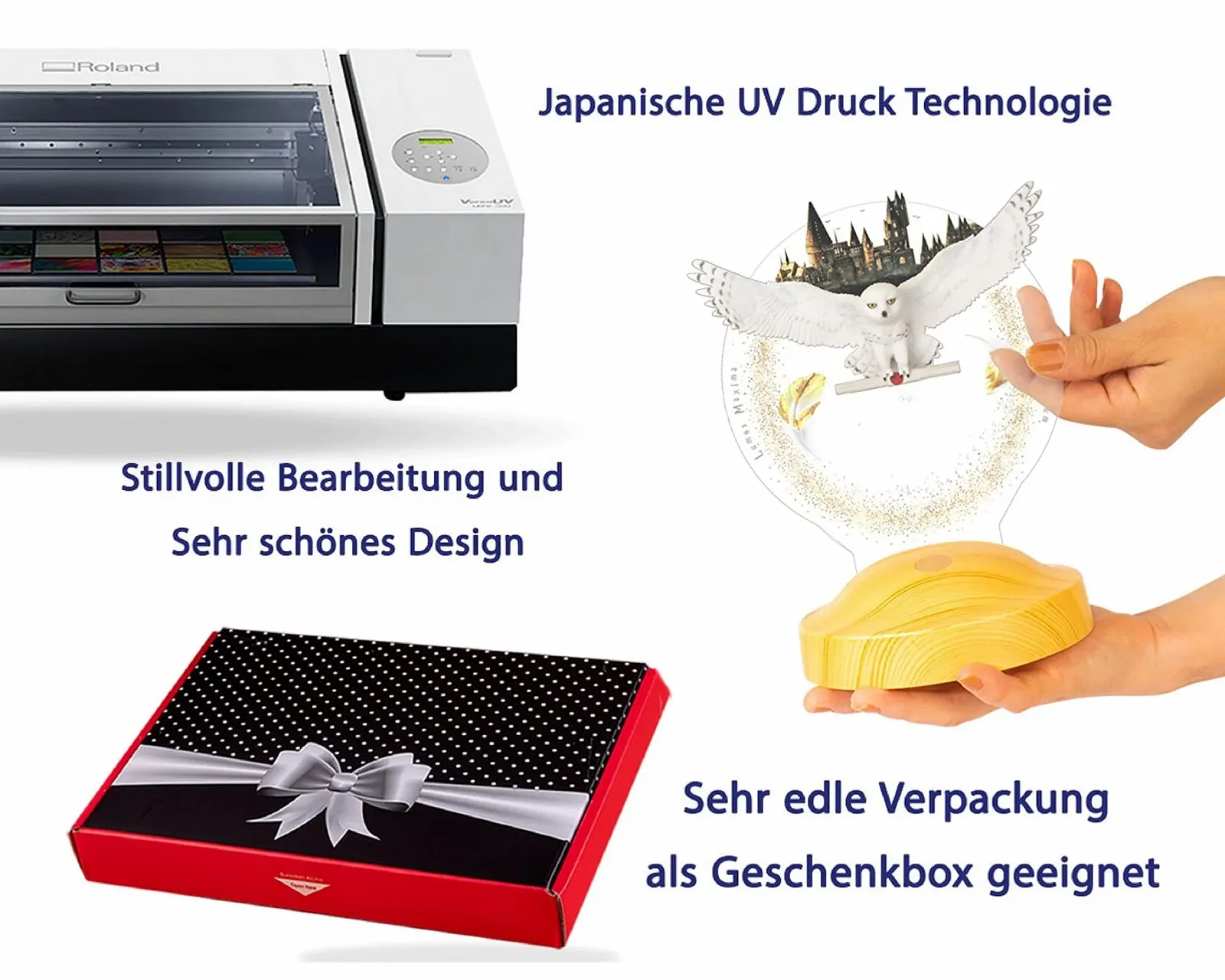 Нічник Geschenkelampe Hedwig Сова 3D LED, фото №4