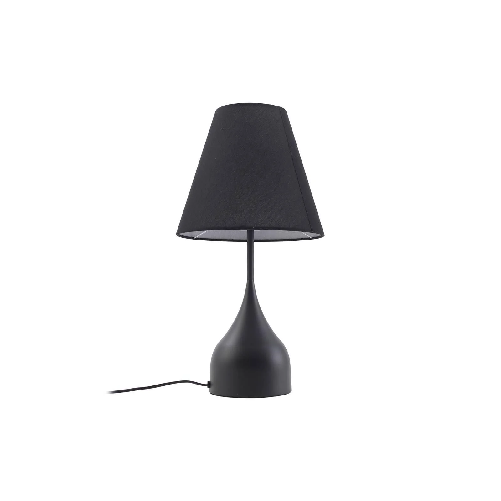 Настільна лампа Lucande Luoti 1 x E27 чорний метал текстиль, фото №1