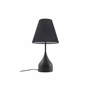 Настільна лампа Lucande Luoti 1 x E27 чорний метал текстиль - Фото 1