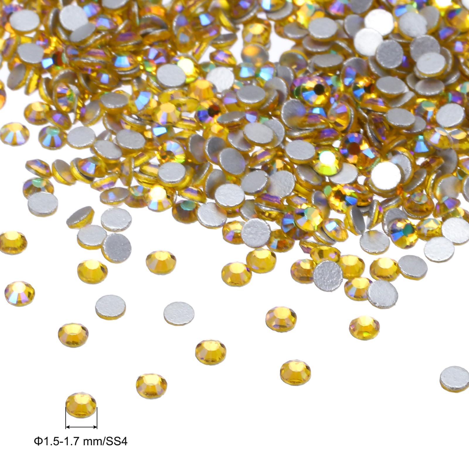 Стрази Скло SS4 AB Жовтий, 1440 шт, фото №2