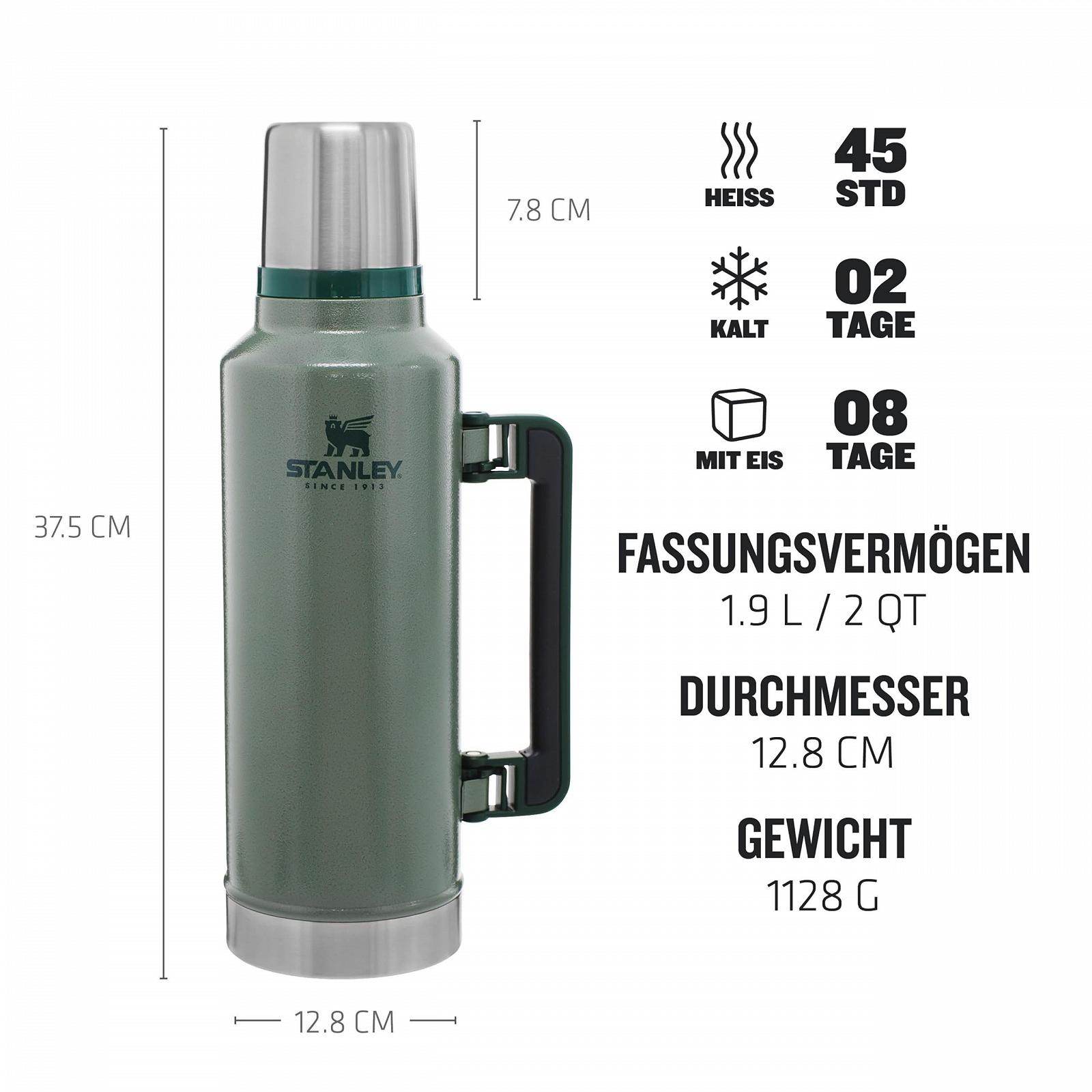 Термос Stanley Classic Legendary 1.9 л Нержавіюча сталь BPA-Free Hammertone Green, фото №2 Термос Stanley Classic Legendary 1.9 л Нержавіюча сталь BPA-Free Hammertone Green, фото №2