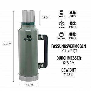 Термос Stanley Classic Legendary 1.9 л Нержавіюча сталь BPA-Free Hammertone Green synthetic.ua - Фото 1