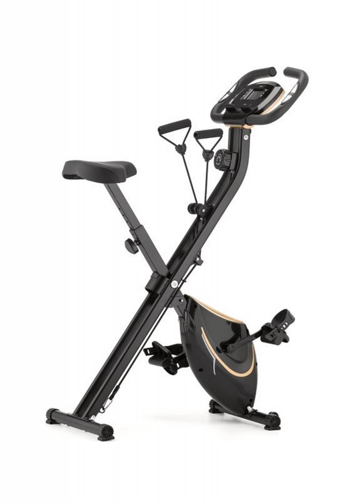 Велотренажер Gymtek FX600 магнитный складной с эспандерами золотой, фото №7