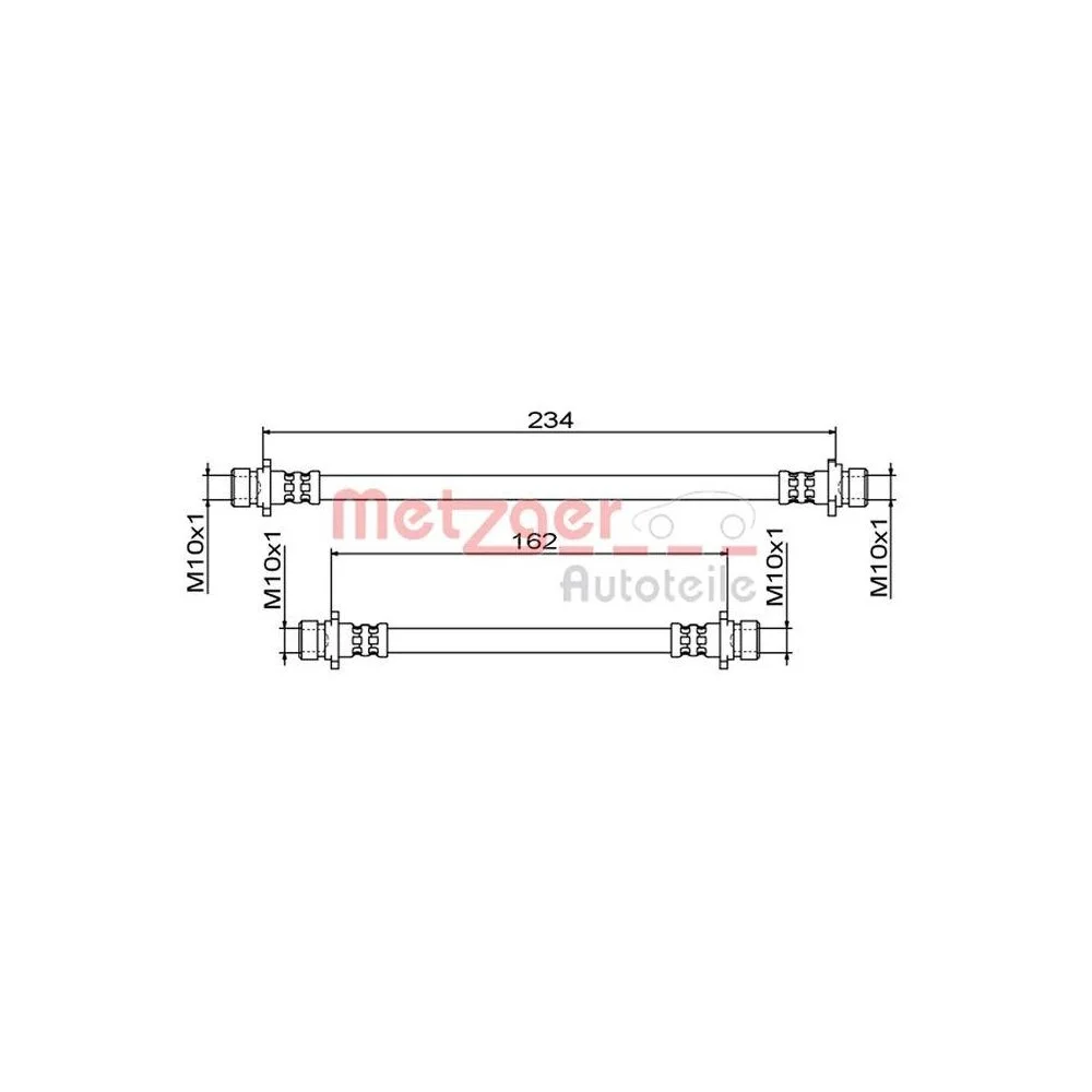 Тормозной шланг METZGER 4111861 для HONDA, задний правый, фото №1