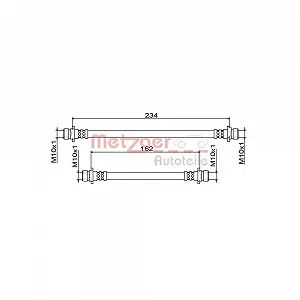 Гальмівний шланг METZGER 4111861 для HONDA, задній правий - Фото 1