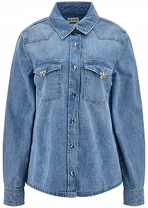 Женская джинсовая рубашка GUESS JEANS / Голубая / Размер S - Фото 1