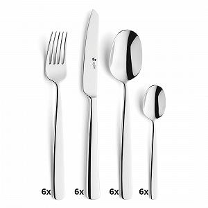 Набір столових приборів Paul Wirths Como 8000 для 6 осіб, 24 предмети, нержавіюча сталь 18/10, полірований synthetic.ua - Фото 1