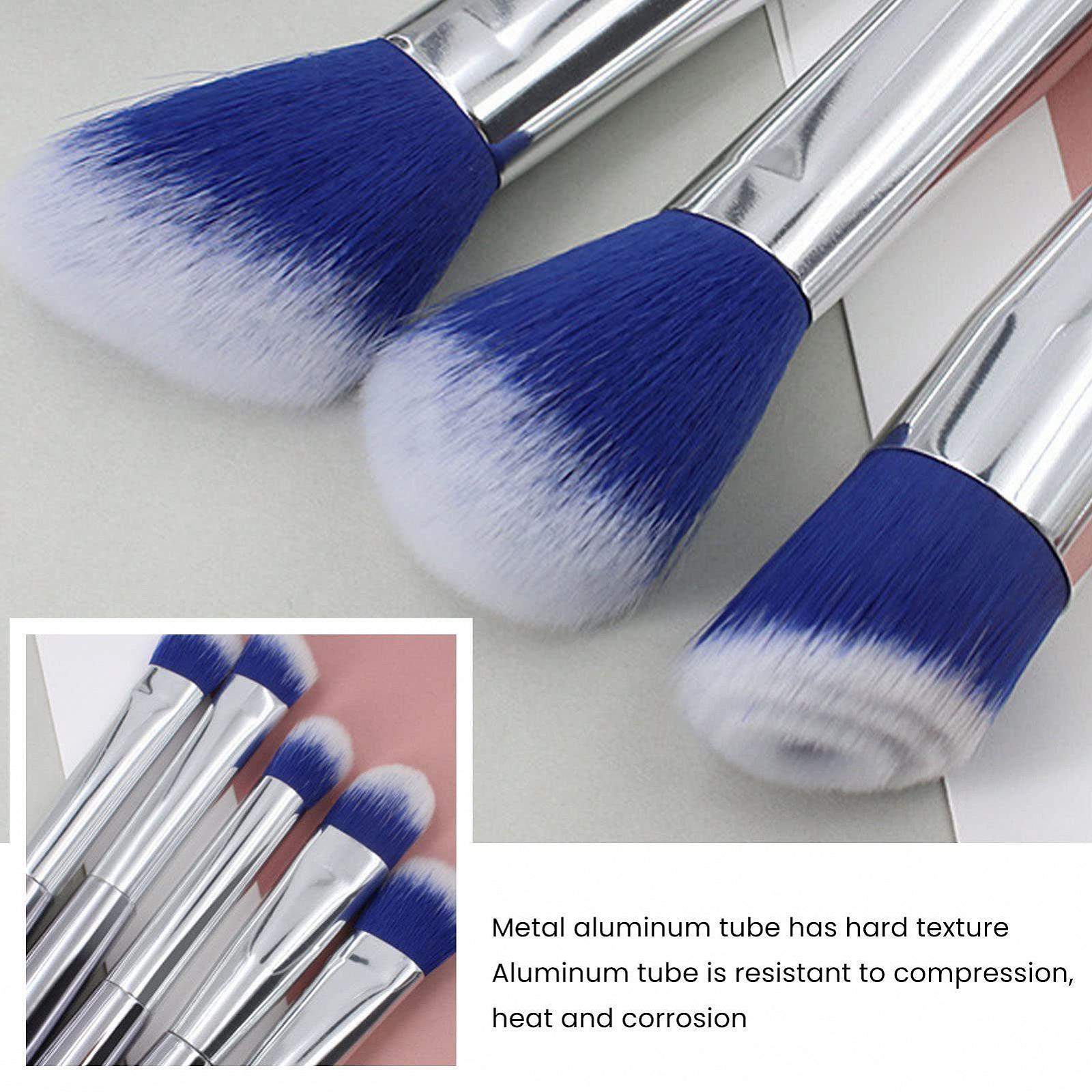 Набор кистей для макияжа Blue Series 12 штук с сумкой для хранения из PU, фото №3