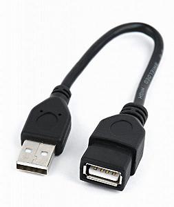 Подовжувач Cablexpert CCP-USB2-AMAF-0.15M преміум якість USB 2.0 A-тато/A-мама 0.15 м synthetic.ua - Фото 1