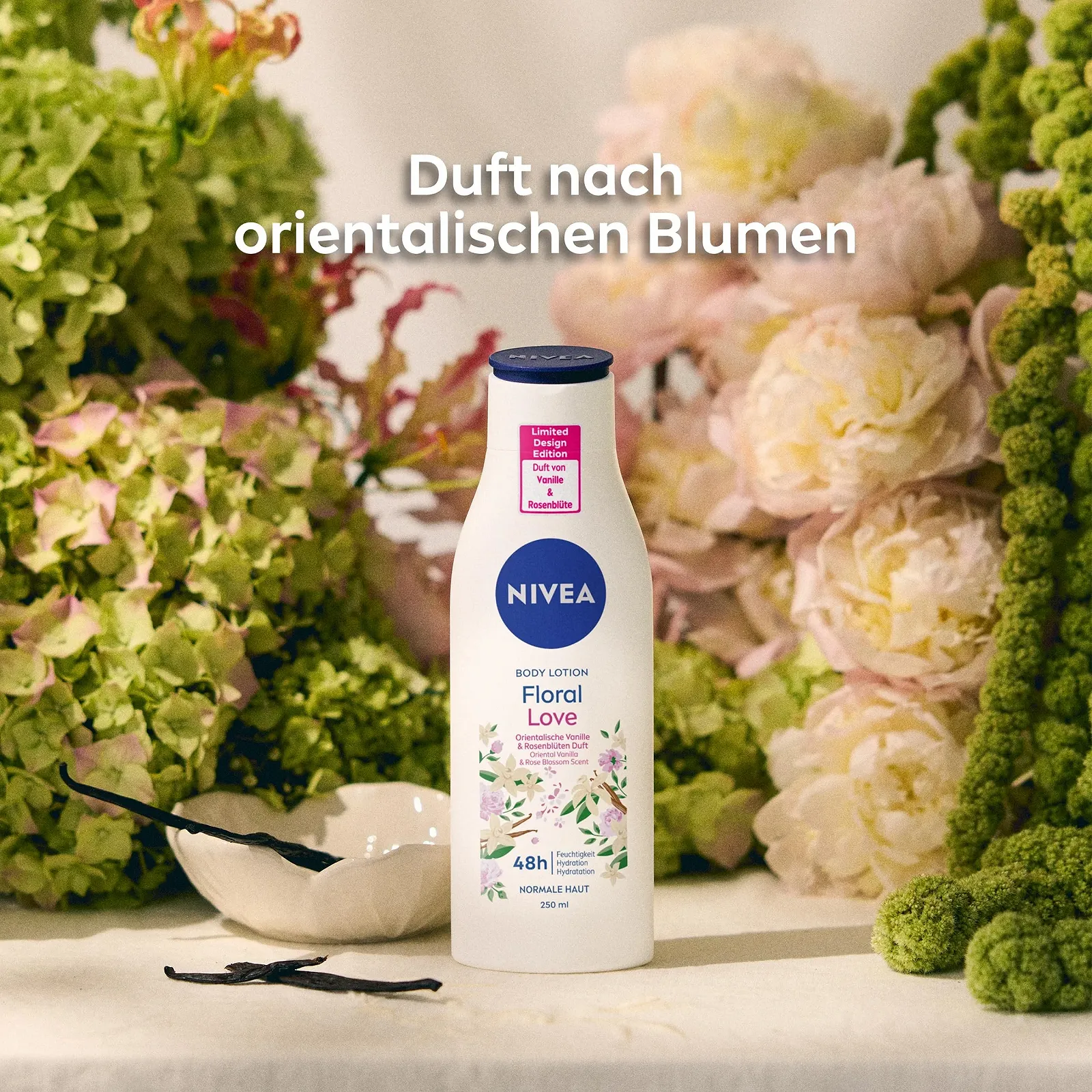 Лосьйон для тіла NIVEA Floral Love Limited Edition Зволожуючий крем для тіла з ароматом східних квітів 250 мл, фото №2 Лосьйон для тіла NIVEA Floral Love Limited Edition Зволожуючий крем для тіла з ароматом східних квітів 250 мл, фото №2