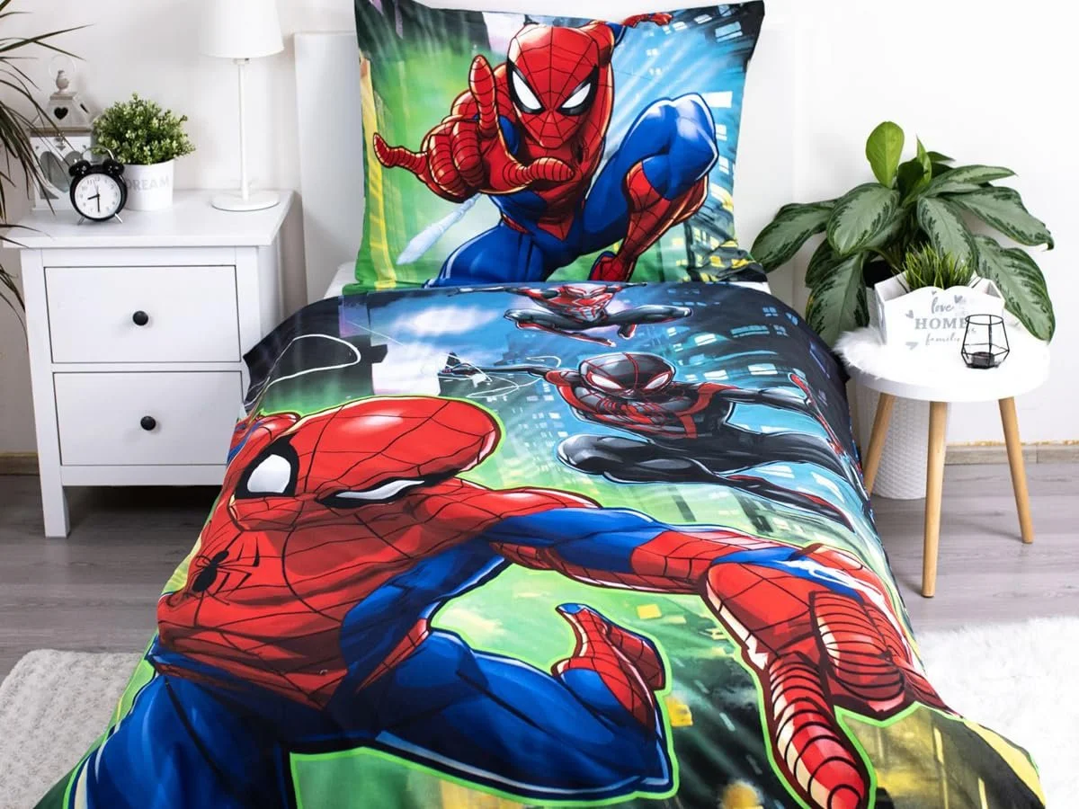 Дитяча Постільна білизна дитяча Jerry Fabrics Spiderman 140 x 200 см + 70 x 90 см, бавовна, на блискавці, різнокольорова, фото №2