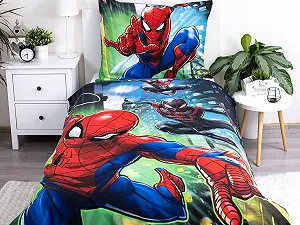 Дитяча Постільна білизна дитяча Jerry Fabrics Spiderman 140 x 200 см + 70 x 90 см, бавовна, на блискавці, різнокольорова synthetic.ua - Фото 1