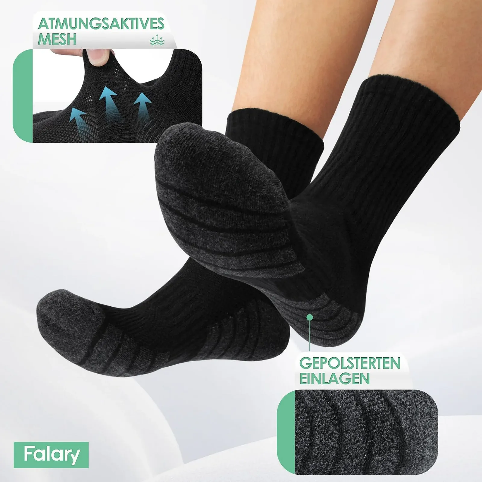 Спортивные носки Falary Мужские Женские 6 пар Теннисные носки Дышащие Хлопковые Носки для хайкинга Носки для бега Термоноски Зимние носки Теннисные носки Мужские носки Трекинговые носки с подкладкой Черный Цвет, черный x 6, фото №3 Спортивные носки Falary Мужские Женские 6 пар Теннисные носки Дышащие Хлопковые Носки для хайкинга Носки для бега Термоноски Зимние носки Теннисные носки Мужские носки Трекинговые носки с подкладкой Черный Цвет, черный x 6, фото №3