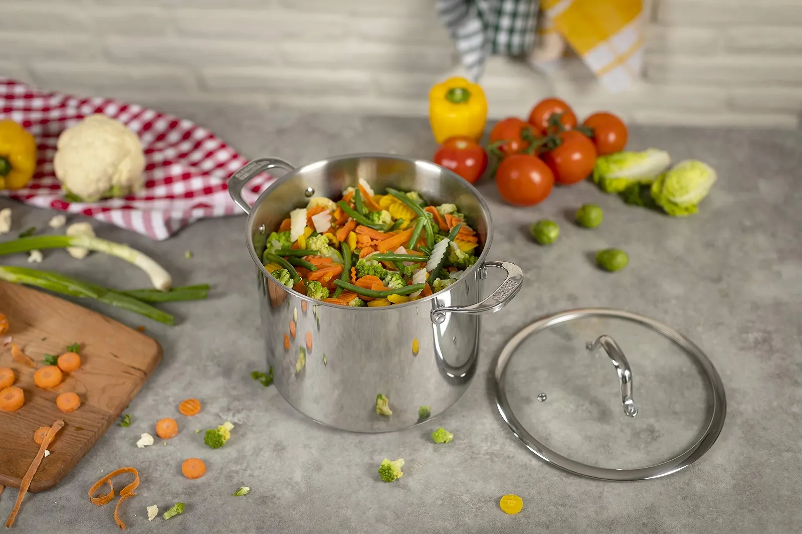 Каструля Kuhn Rikon Allround зі скляною кришкою 8.5 л / 24 см Нержавіюча сталь для індукції, фото №4