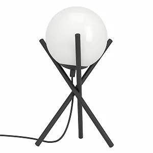 Настільна лампа EGLO Castellato метал скло E14 чорний білий synthetic.ua - Фото 1