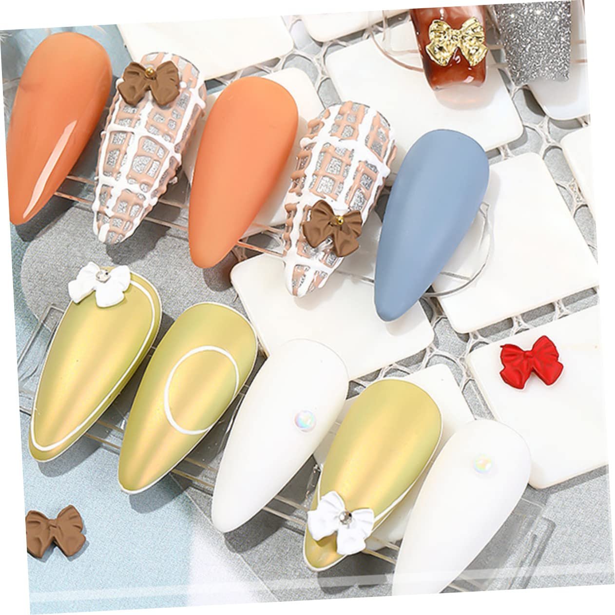 Прикраси для нігтів (35 шт.) Girsch Матовий бантик, фото №3