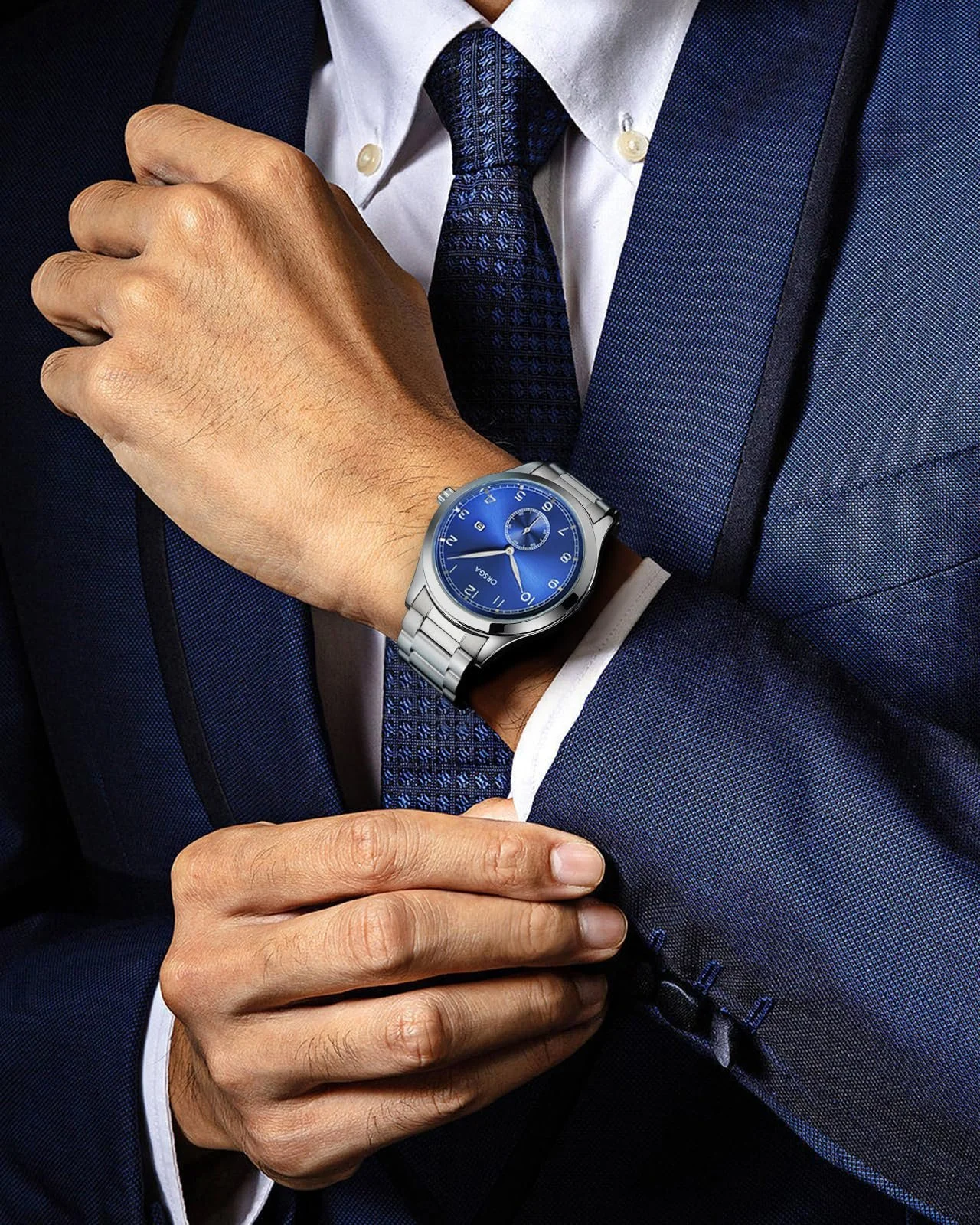 Мужские часы CIVO Аналоговые Кварцевые Модные Большой циферблат День и Дата, фото №2