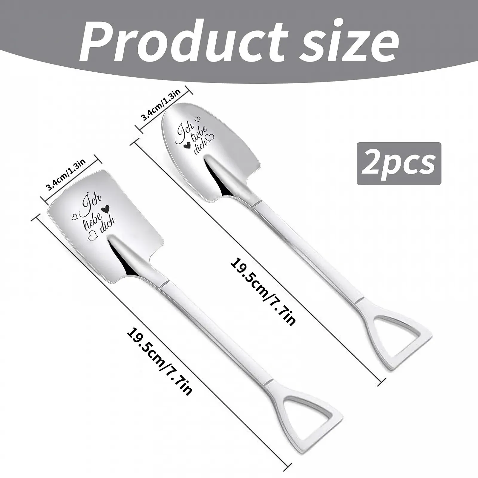 Ложка для морозива з гравіюванням (2 шт.), фото №2