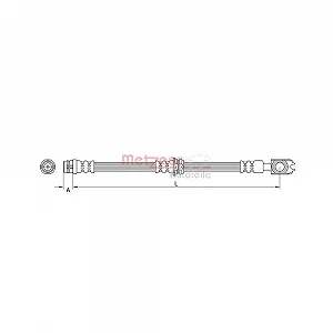 Тормозной шланг METZGER 4116205 AUDI передний мост - Фото 1