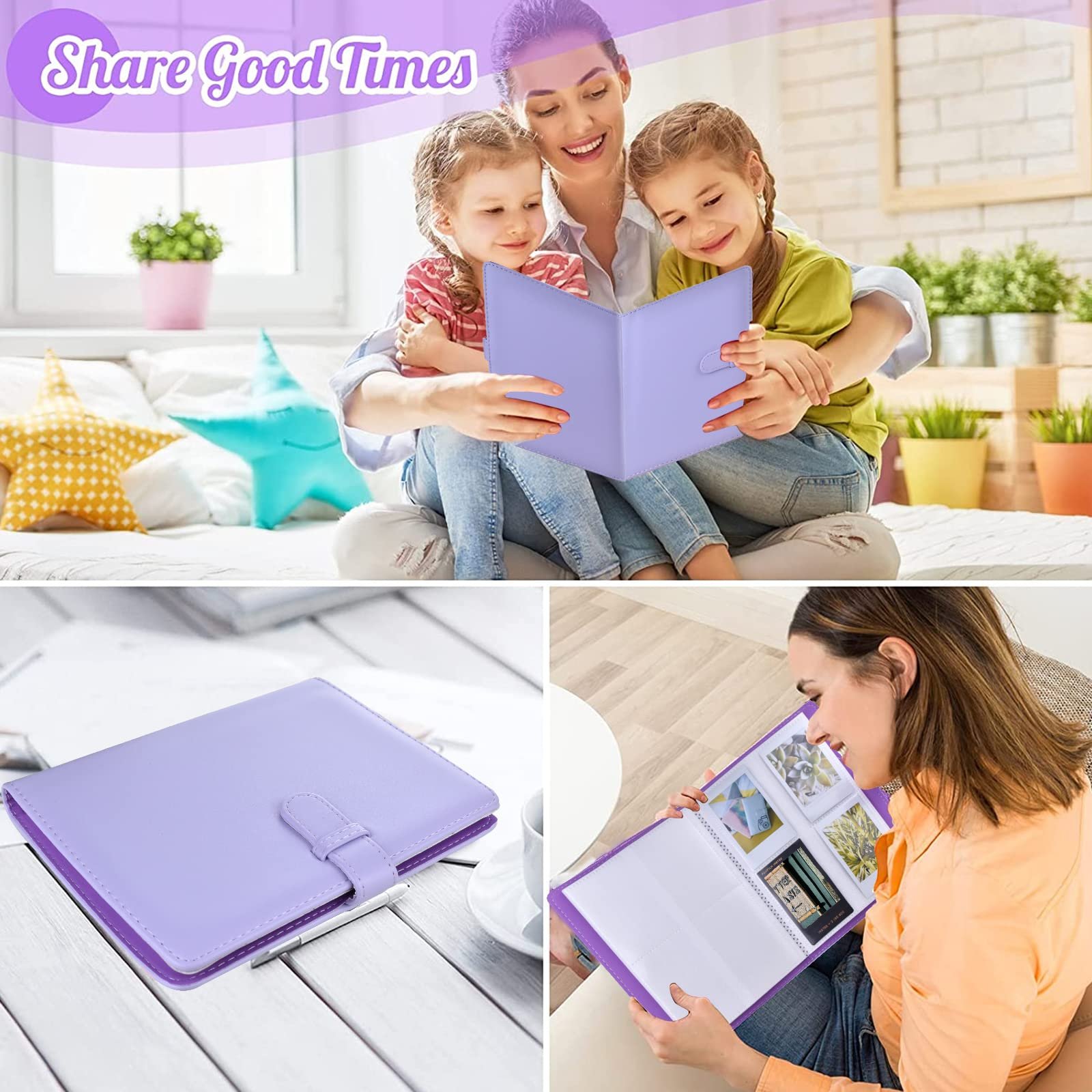 Фотоальбом MUZIRI KINOKOO 256 карманов 3 дюйма Purple, фото №6