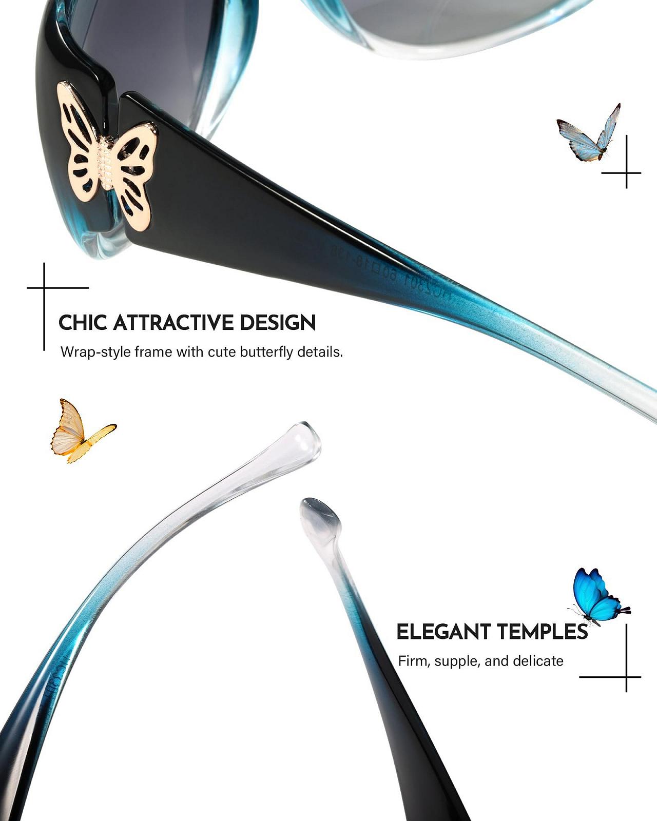 Поляризовані сонцезахисні окуляри Trendy SIPHEW Жіночі Великого розміру Ретро оправа, фото №3