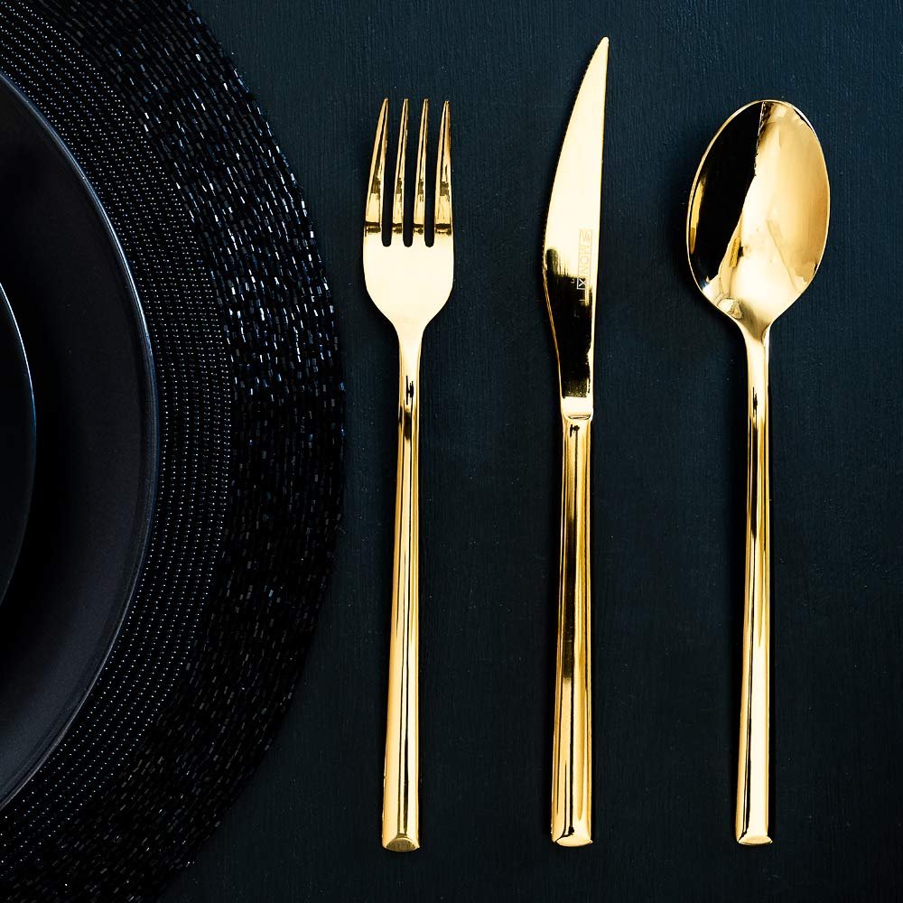 Набор столовых приборов MONIX Verona Gold, 24 предмета, нержавеющая сталь 18/10, полированное золото, 3 мм (на 6 персон), фото №2 Набор столовых приборов MONIX Verona Gold, 24 предмета, нержавеющая сталь 18/10, полированное золото, 3 мм (на 6 персон), фото №2