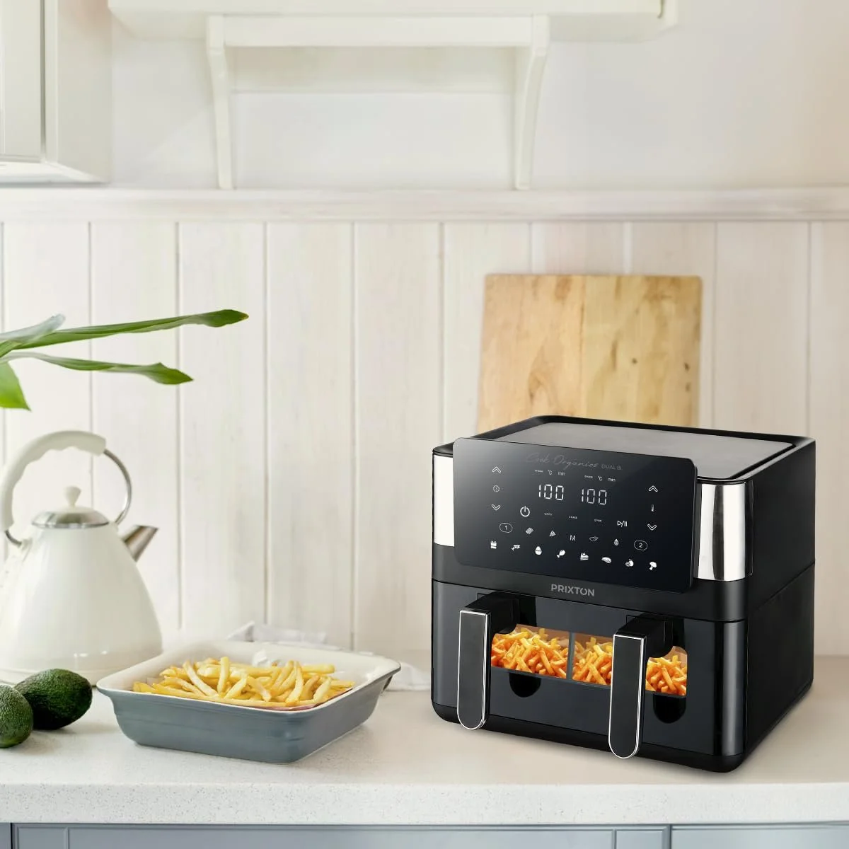 Мультипечь PRIXTON Cook Organics 8 л Двойная камера 2 x 4 л Смотровое окно Сенсорный экран Черный, фото №5 Мультипечь PRIXTON Cook Organics 8 л Двойная камера 2 x 4 л Смотровое окно Сенсорный экран Черный, фото №5