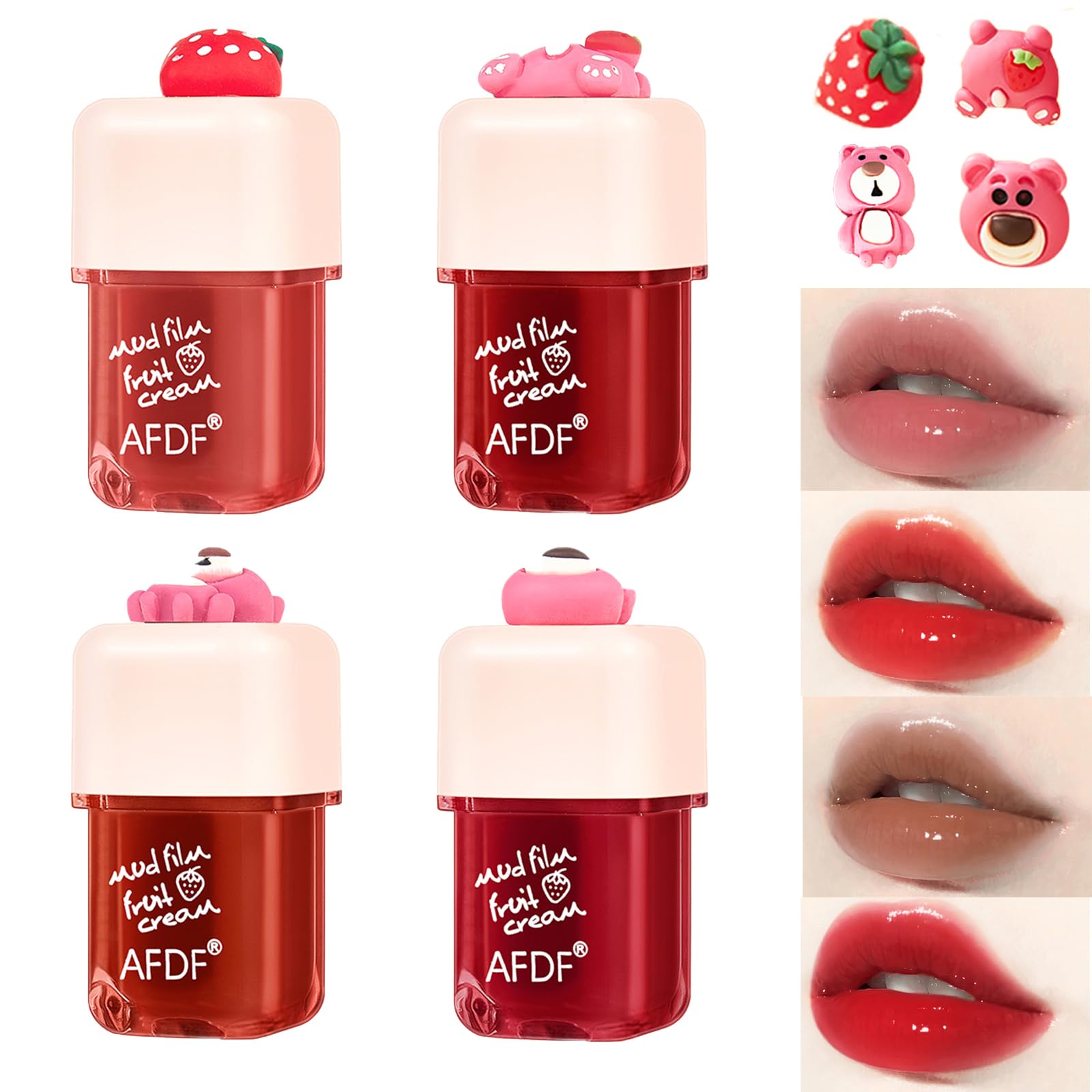 Набор тинтов для губ Mrettick Stain Tint 4 цвета увлажняющий стойкий натуральный водостойкий, фото №1