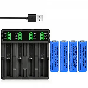 Купити Зарядний пристрій для акумуляторів 18650 з 4 шт 3.7 V 3500 mAh Flat Top Battery NI-MH, 4-Soll LCD Smart Fast Charging USB для 10440 14500 16340 18650 26650 Li-ion - Фото 1 Зарядний пристрій для акумуляторів 18650 з 4 шт 3.7 V 3500 mAh Flat Top Battery NI-MH, 4-Soll LCD Smart Fast Charging USB для 10440 14500 16340 18650 26650 Li-ion - Фото 1