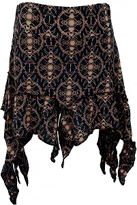 Мини-юбка GURU SHOP Зиг/Заг с зубчатым краем - Черный, Женская, Хлопок - Фото 1